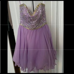 SHORT LILAC PROM DRESS